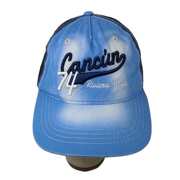 Cancun 74 Riviera Maya Slideback Hat Blue Embroidered Logo One Size Blue - Picture 1 of 13